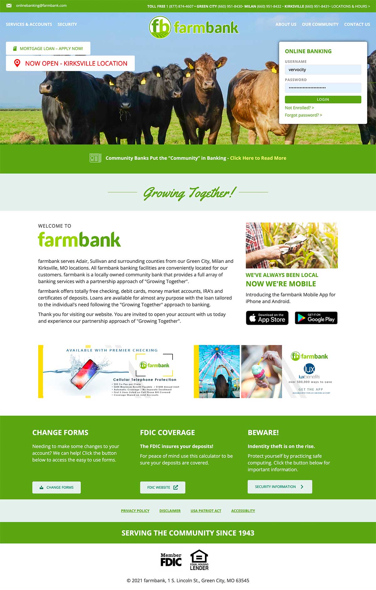 Farm Bank Homepage by Vervocity in Quincy, IL