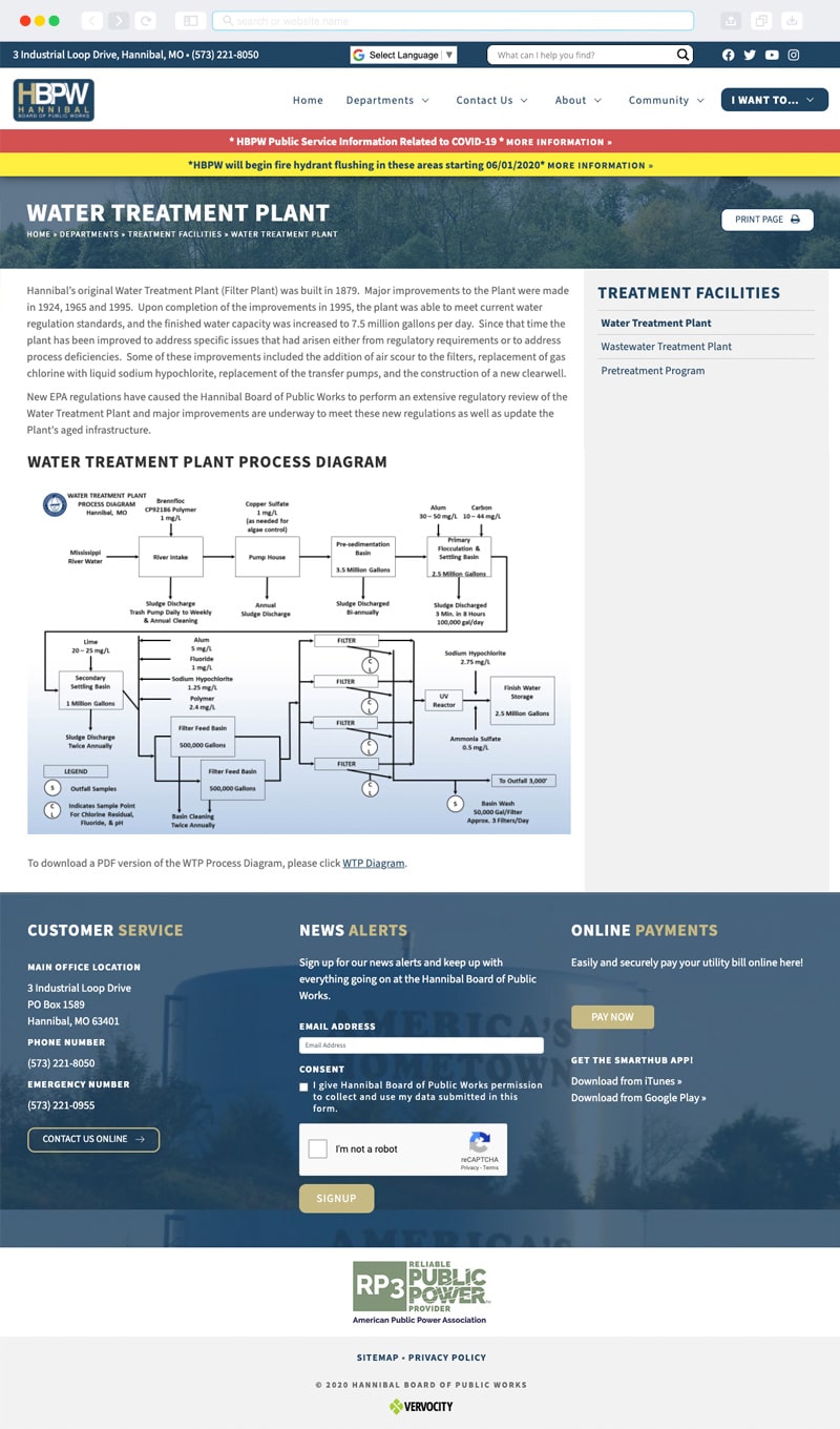 Hannibal Board of Public Works Interior Page | Vervocity