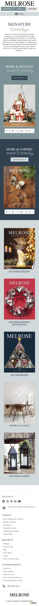 Melrose Catalog Page Mobile
