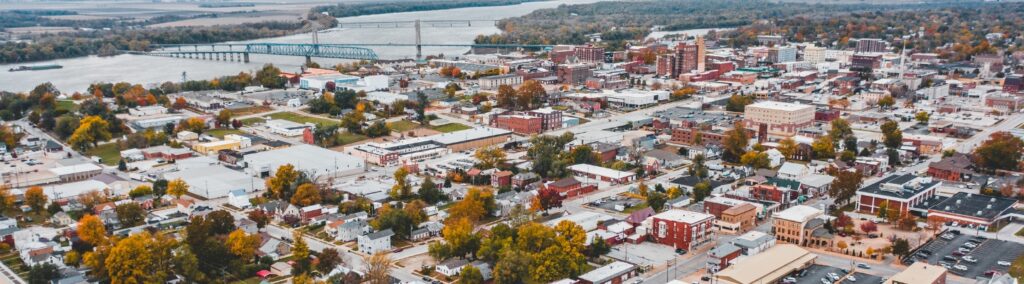 aerial view of Quincy, IL